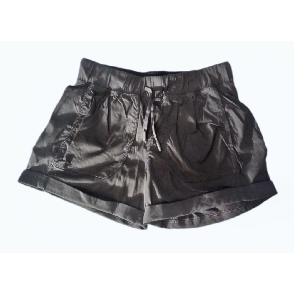 Ivivva Dark Gray Charcoal Athletic Running Shorts sz 10 Girls Elastic Waist
